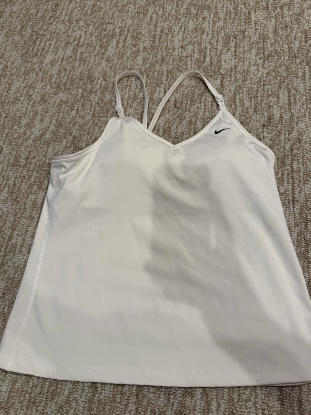 Nike White Dri-FIT Athletic Tank Top